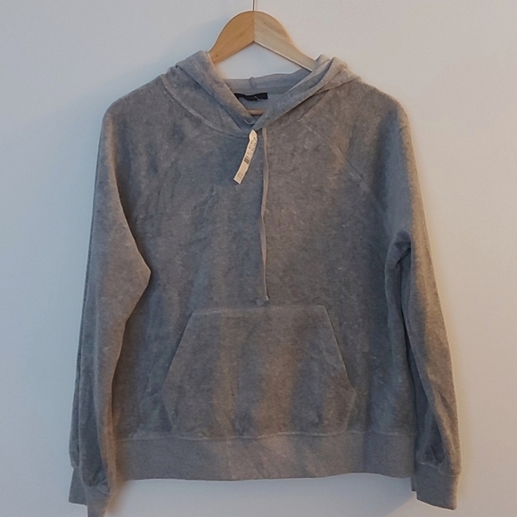 NWT J Crew Relaxed Velour Hoodie Gray Size Small - Picture 1 of 6